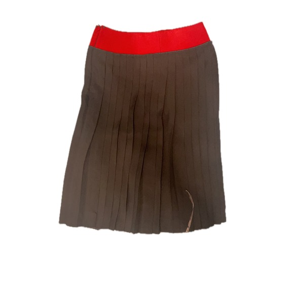 Victoria Beckham Pleated Midi Skirt Black Red Waistband Autumn Winter 2014 - Picture 5 of 5